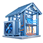 Sistema di climatizzazione con pompa di calore per riscaldamento e raffrescamento